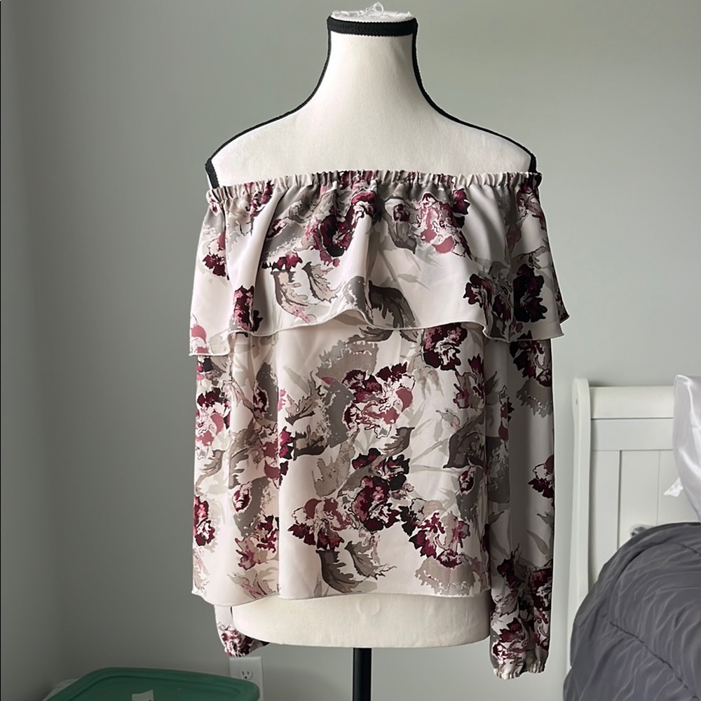 Wilfred Purple Floral Off the Shoulder Blouse 💚